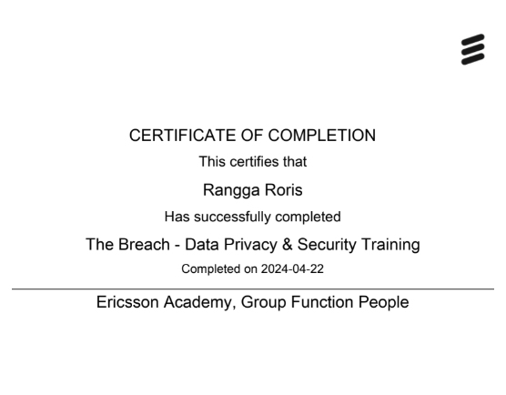 Ericsson Certificate